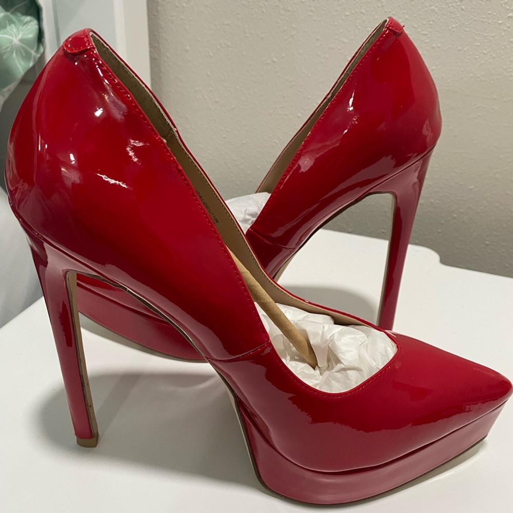Madden Girl Red Patent Platform Stiletto Heels